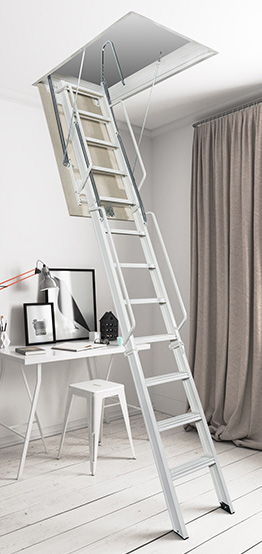 Rainbow F-Series steel folding attic ladder manufacturer product photo