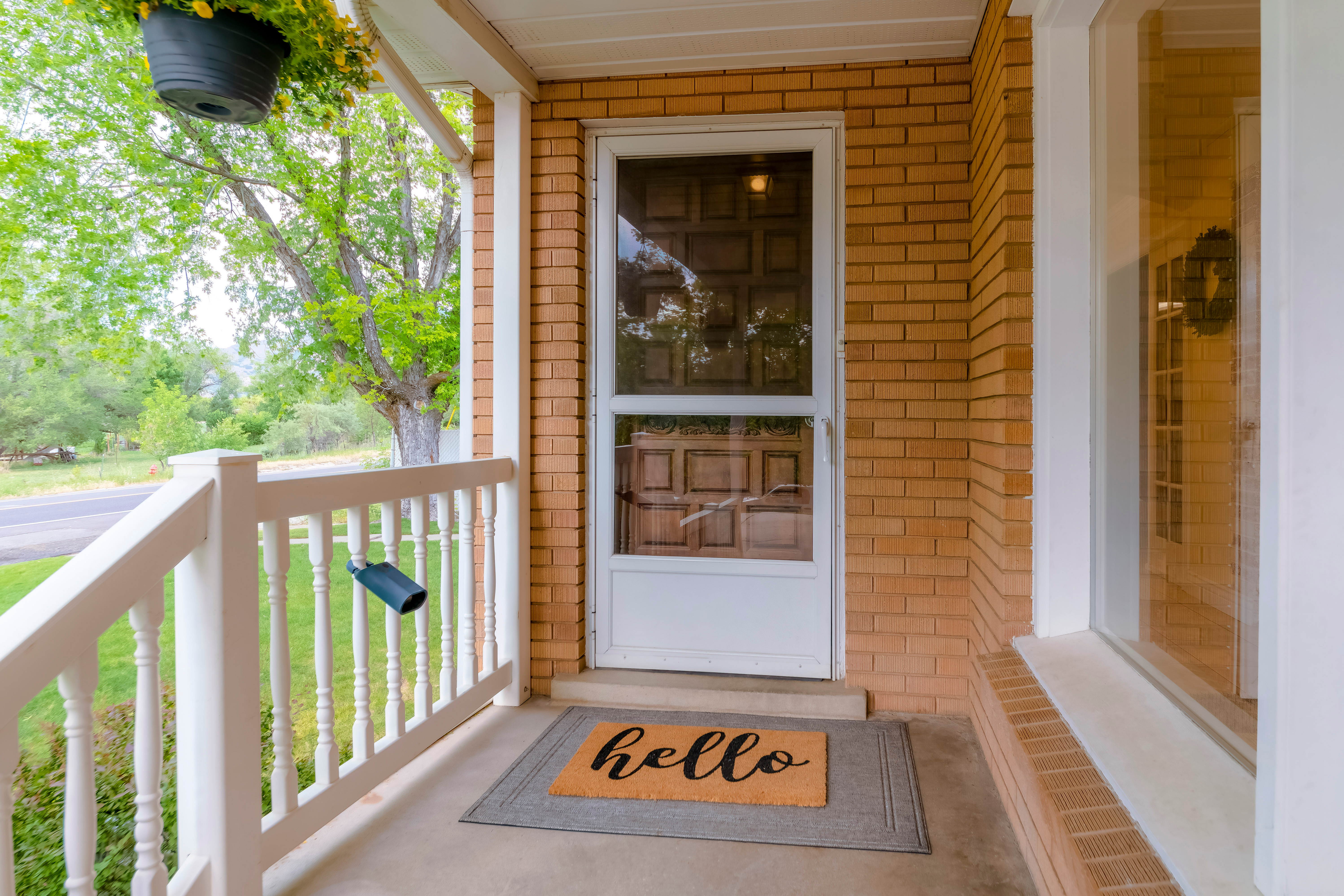 Installed storm door Installed storm door